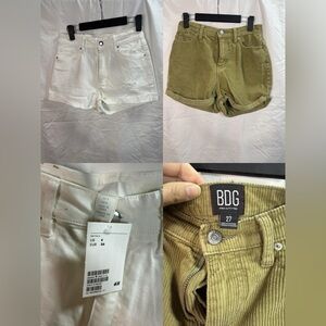 H&M White Denim Shorts + BDG Corduroy Shorts Bundle Size 4 27